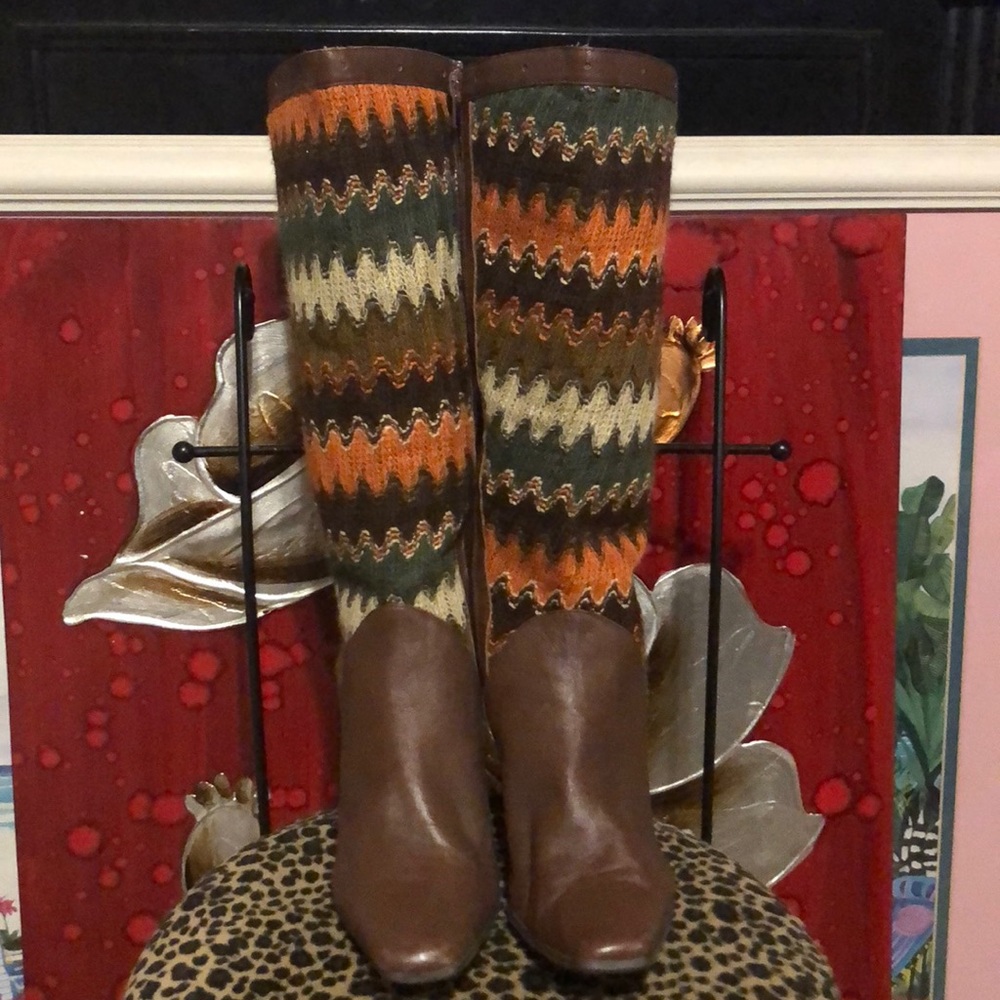 Bellini upper leather sweater boots 👢
